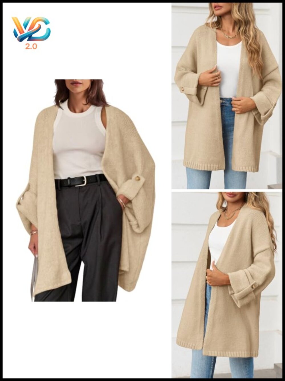 Oversized Long Cardigan Sweater Casual Open Front Chunky Knit Fall Coat
